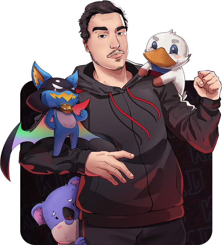 Dersin2k acompanhado por seus mascotes